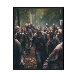 Zombie Outbreak Art Print, Scary Spooky Haunted Gothic Wall Art Painting Decor Photo