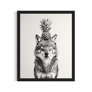 Wolf Kitchen Animals Poster Art Print, Kitchen Wall Art Poster, Original Painting Artwork Decor