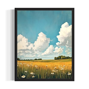 Illinois Prairies States Art Print, woonkamer muurkunstposter, origineel schilderij artwork decor