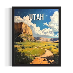 Utah Summer States Poster Art Print, Living Room Wall Art Poster, Original Painting Artwork Decor