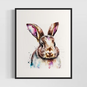 Hare Watercolor Art Print, Hare Painting Wall Art Poster, Original Artwork  by Artist