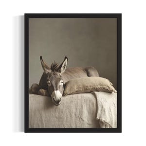 Donkey Animal Bedroom Poster Art Print, Bedroom Wall Art Poster, Original Painting Artwork Decor