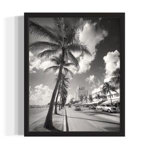 Florida Miami Beach Staten Art Print, woonkamer muurkunstposter, origineel schilderij artwork decor