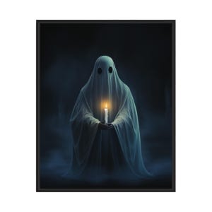Geist hält Kerze Kunstdruck, Gruseliges Spooky Haunted Gothic Wand Kunst Anstrich Dekor Foto