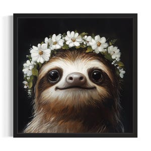 Sloth Nursery Animal Poster Art Print, Living Room Wall Art Poster, Original Painting Artwork Decor