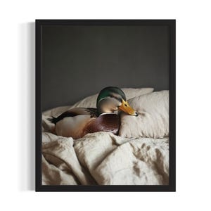Duck Bird Bedroom Poster Art Print, Bedroom Wall Art Poster, Original Painting Artwork Decor