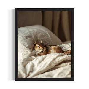 Chipmunk Animal Bedroom Poster Art Print, Bedroom Wall Art Poster, Original Painting Artwork Decor