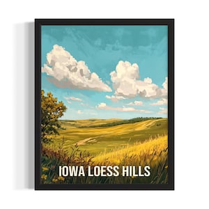 Iowa Loess Hills State Park State Park States Art Print, Living Room Wall Art Poster, Original Painting Artwork Decor