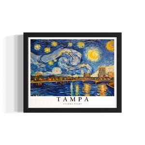 Florida Tampa States Art Print, Living Room Wall Art Poster, Original Painting Artwork Decor