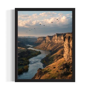 Idaho Snake River Canyon States Art Print, woonkamer muurkunstposter, origineel schilderij artwork decor