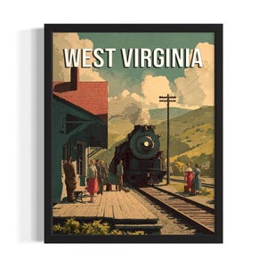 West Virginia erhält die 1040s Staaten Poster Art Print, Wohnzimmer Wand Kunst Poster Originale Malerei Kunst