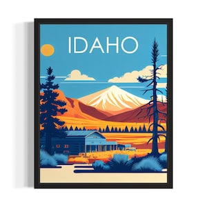 Idaho E States Art Print, woonkamer muurkunstposter, origineel schilderij artwork decor