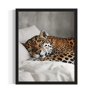 Jaguar Animal Bedroom Poster Art Print, Bedroom Wall Art Poster, Original Painting Artwork Decor