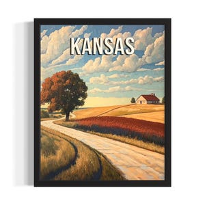 Kansas HerbstZustände Kunstdruck, Wohnzimmer Wand Kunst Poster, Originalgemälde Kunstwerk Dekor