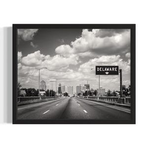 Delaware Highway States Art Print, Living Room Wall Art Poster, Original Painting Artwork Decor