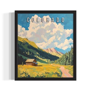 Colorado Spring States Art Print, Living Room Wall Art Poster, Original Painting Artwork Decor
