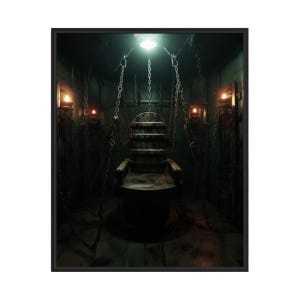 Torture Chamber Art Print, Scary Spooky Haunted Gothic Wall Art Painting Decor Photo