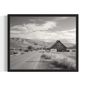 Idaho vintage zwart-wit staten kunstafdruk, woonkamer muurkunstposter, origineel schilderij artwork decor