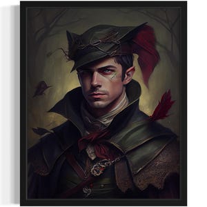 Böser Robin Hood Art Print, Gruselige Gruselige Gothic Wand Kunst Gemälde Dekor Foto
