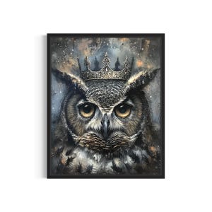 Eule Kunstdruck, Vintage Gothic Wand Kunst Gemälde Dekor Foto