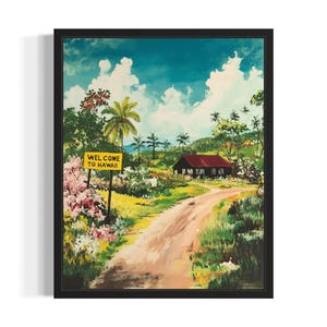 Hawaii Welcome States Art Print, woonkamer muurkunstposter, origineel schilderij artwork decor