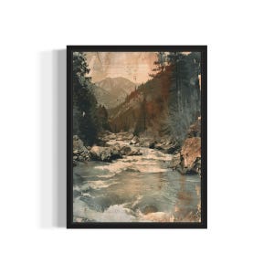 River Poster Art Print, Vintage Gothic Wall Art Painting Decor Photo