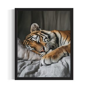 Tiger Animal Bedroom Poster Art Print, Bedroom Wall Art Poster, Original Painting Artwork Decor