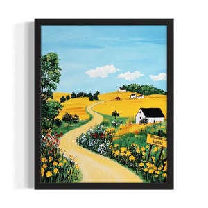 Kansas Welcome States Art Print, Living Room Wall Art Poster, Original Painting Artwork Decor