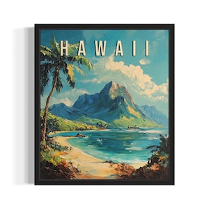 Hawaii Spring States Art Print, woonkamer muurkunstposter, origineel schilderij artwork decor