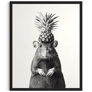 Rat Kitchen Animals Poster Art Print, Kitchen Wall Art Poster, Original Painting Artwork Decor