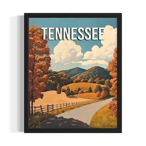 Tennessee Fall States Poster Art Print, woonkamer muurkunstposter, origineel schilderij artwork decor