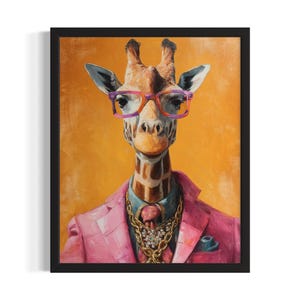 Giraffe Tier Poster Kunst Druck, Wohnzimmer Wand Kunst Poster, Originale Malerei Kunstwerk Dekor