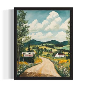 Colorado Landscape States Art Print, Living Room Wall Art Poster, Original Painting Artwork Decor