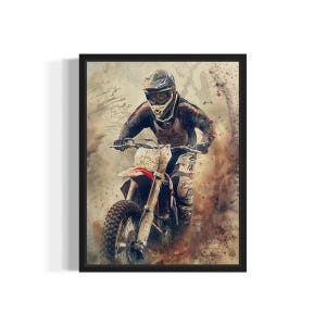 Motocross Poster Kunst Druck, Vintage Gothic Wand Kunst Malerei Dekor Foto