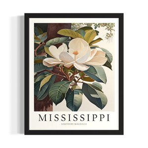 Mississippi Tree States Poster Art Print, Living Room Wall Art Poster, Original Painting Artwork Decor