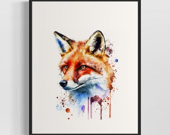 Red Fox Art Print, Red Fox Painting Wall Art Poster, Original Artwork  by Artist