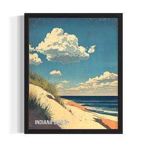 Impresión artística del Parque Estatal Indiana Dunes, póster de arte mural para sala de estar, pintura original decorativa
