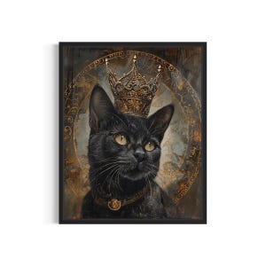 Kattenkunstdruk, vintage gotische muurkunst schilderij decorfoto