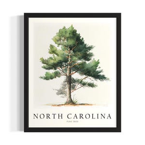 Pôster de arte impressa dos estados da Carolina do Norte, pôster de arte de parede para sala de estar, decoração de pintura original