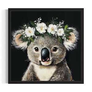 Koala Nursery Animal Poster Art Print, Living Room Wall Art Poster, Original Painting Artwork Decor
