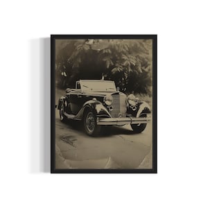 Vintage Luxury Car Poster Art Print, Vintage Gothic Wall Art Painting Decor Photo