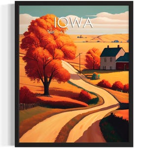 Iowa Falls State Park State Park States Art Print, Living Room Wall Art Poster, Original Painting Artwork Decor
