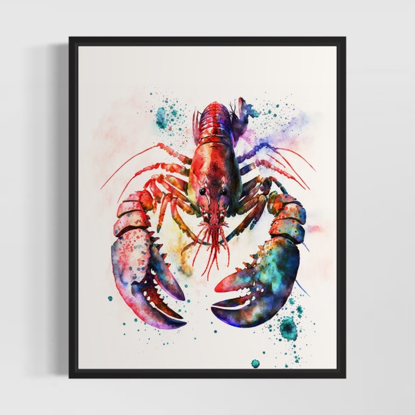 Lobster Watercolor Art Print, Lobster Wall Art Poster, Original Artwork  by Artist