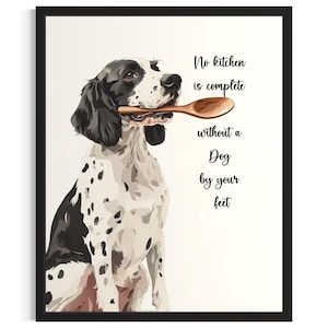 Dog Kitchen Poster Art Print, Living Room Wall Art Poster, Original Painting Artwork Decor