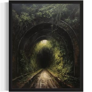 Tunnel Art Print, Gruselige Gruselige Gothic Wand Kunst Gemälde Dekor Foto