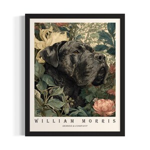 Mastiff William Morris Dogs Poster Art Print, Living Room Wall Art Poster, Original Painting Artwork Decor
