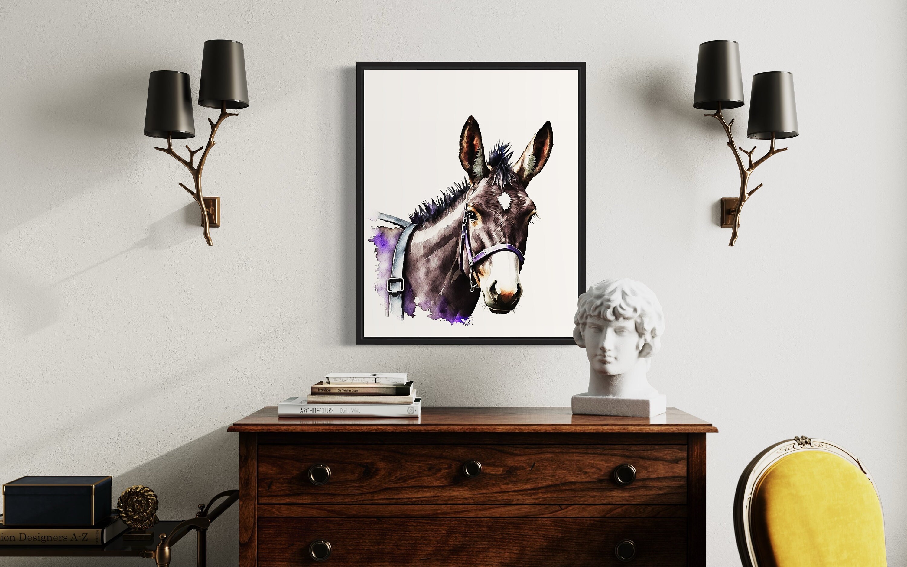 Mule Watercolor Art Print Mule Wall Art Poster Original Etsy