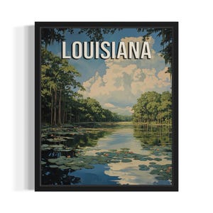 Louisiana Spring States Art Print, Living Room Wall Art Poster, Original Painting Artwork Decor