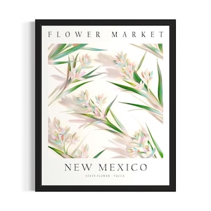 New Mexico State Flower Market Poster Art Print, Living Room Wall Art Poster, Original Painting Artwork Decor