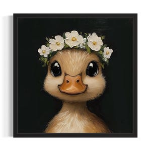 Duck Nursery Animal Poster Art Print, Living Room Wall Art Poster, Original Painting Artwork Decor